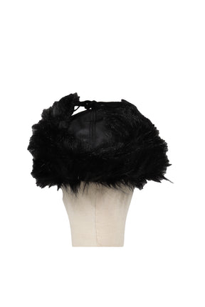 FAUX FUR EARFLAP CAP / BLACK 