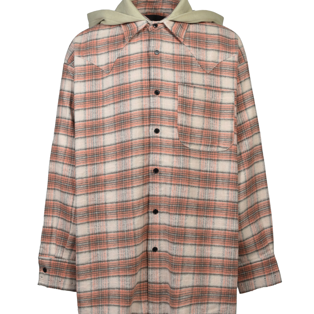 JUN/NAKAYAMA ジュンナカヤマ FW26 HOODED FLANNEL SHIRTS / ORG