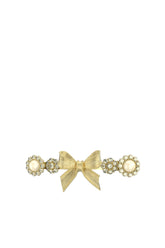 LONG BOWKNOT GEMSTONE HAIR CLIP / GLD