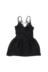 LACE TRIM BUSTIER DRESS / BLK
