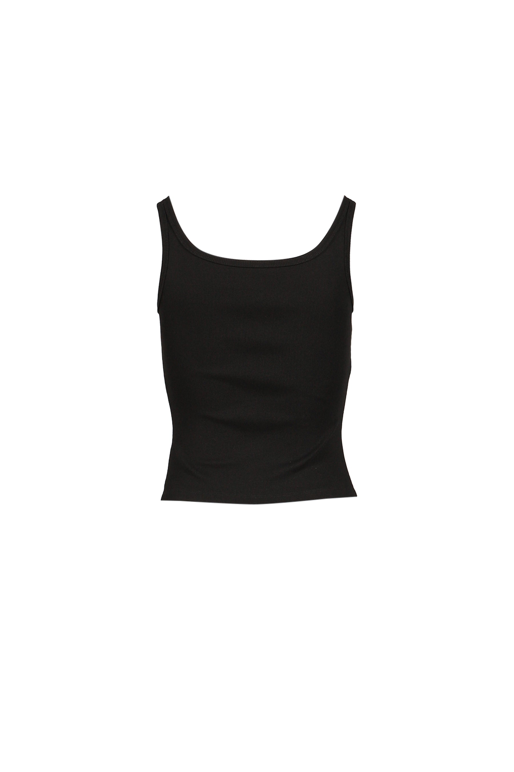 BLACK TANK TOP WITH METAL BUCKLE STRAPS / BLK