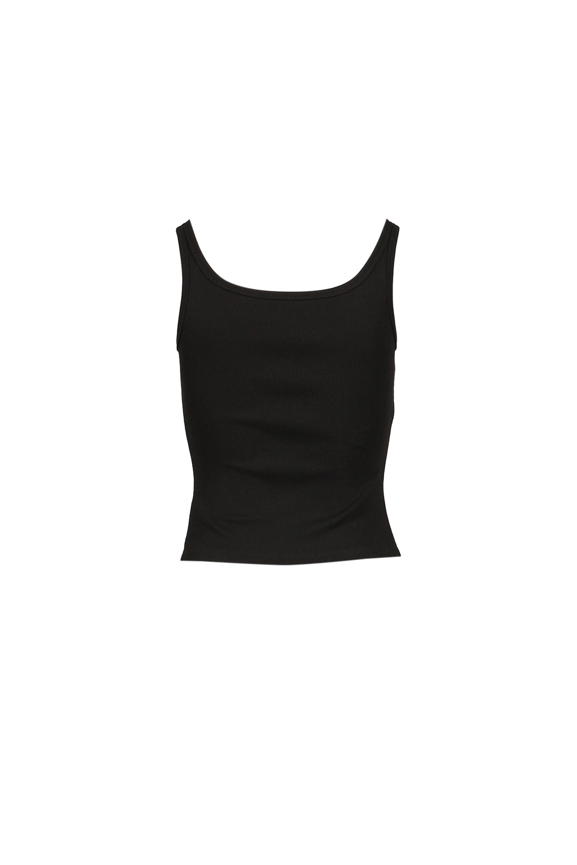 BLACK TANK TOP WITH METAL BUCKLE STRAPS / BLK