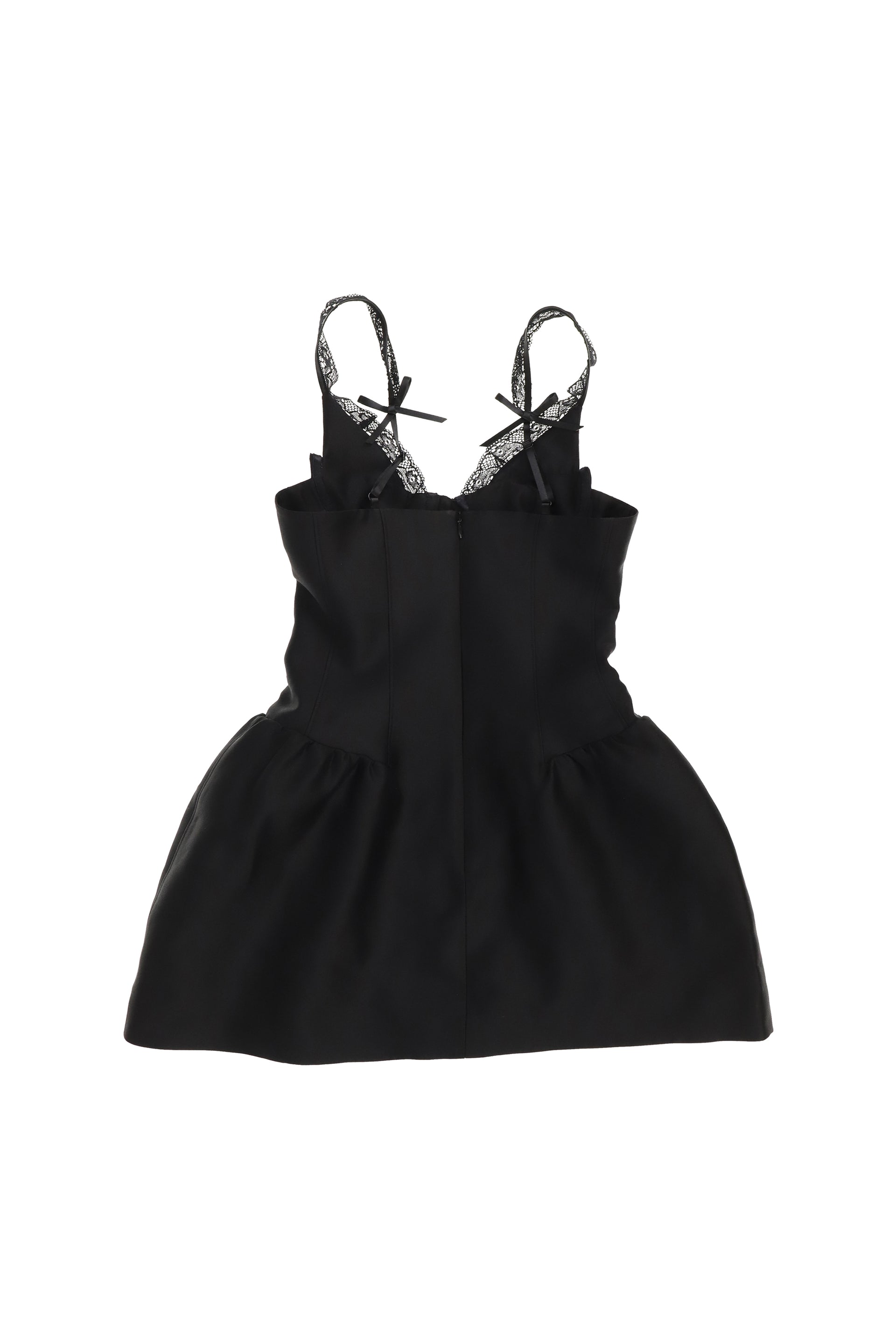 LACE TRIM BUSTIER DRESS / BLK