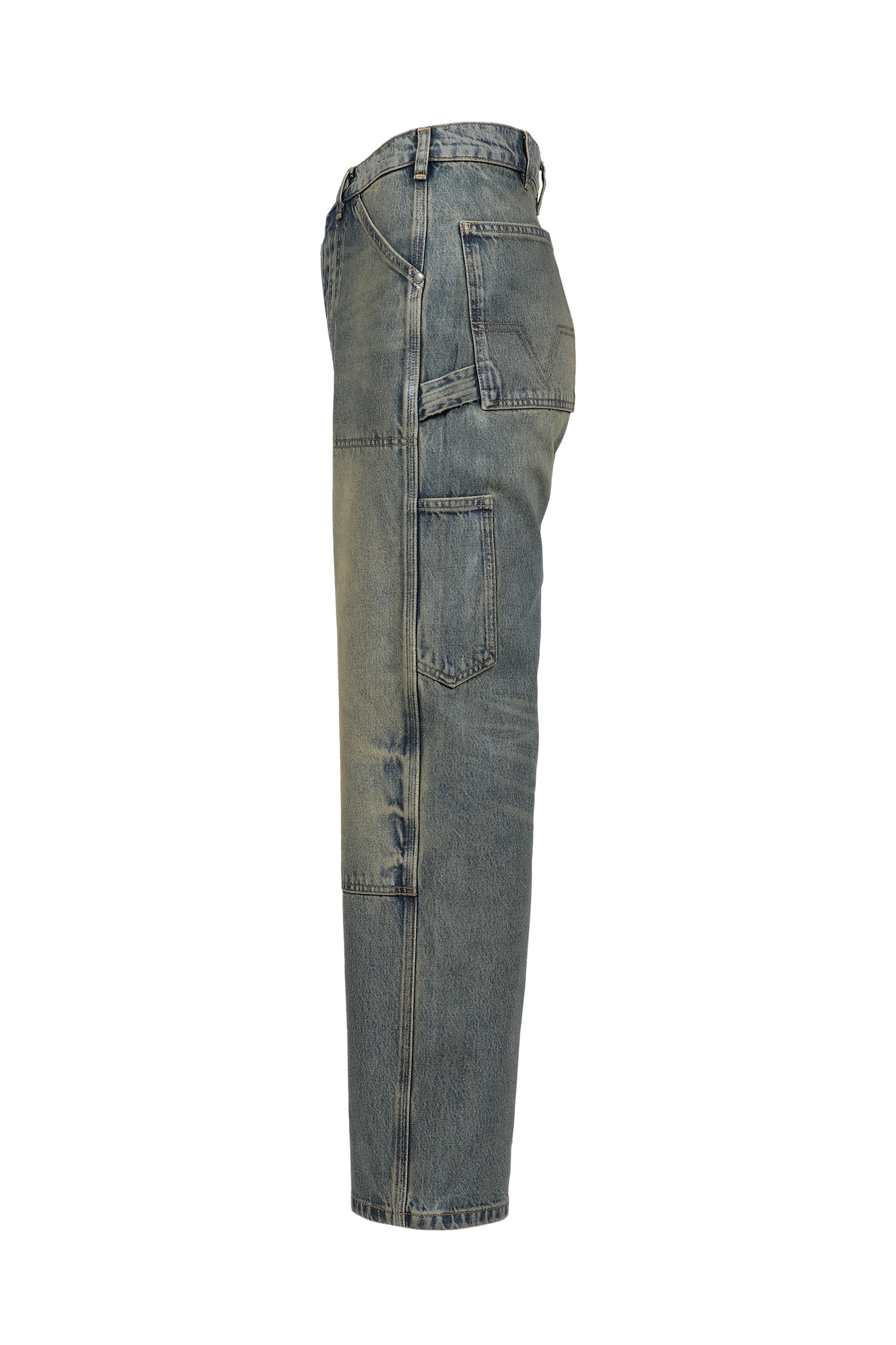 BAGGY DENIM DOUBLE KNEES (EXCLUSIVE) / MUD WASH IND