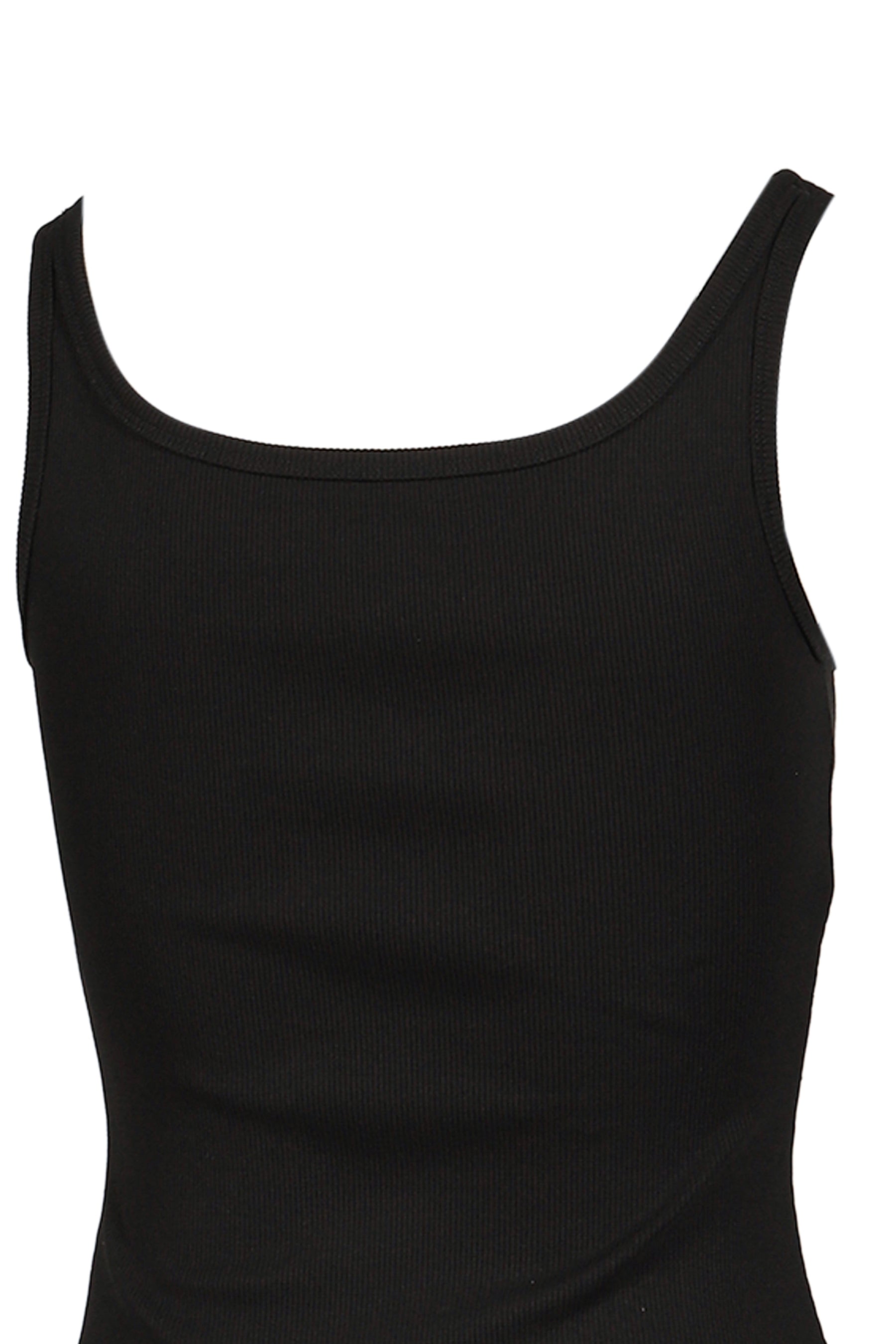 BLACK TANK TOP WITH METAL BUCKLE STRAPS / BLK