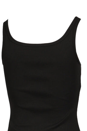BLACK TANK TOP WITH METAL BUCKLE STRAPS / BLK