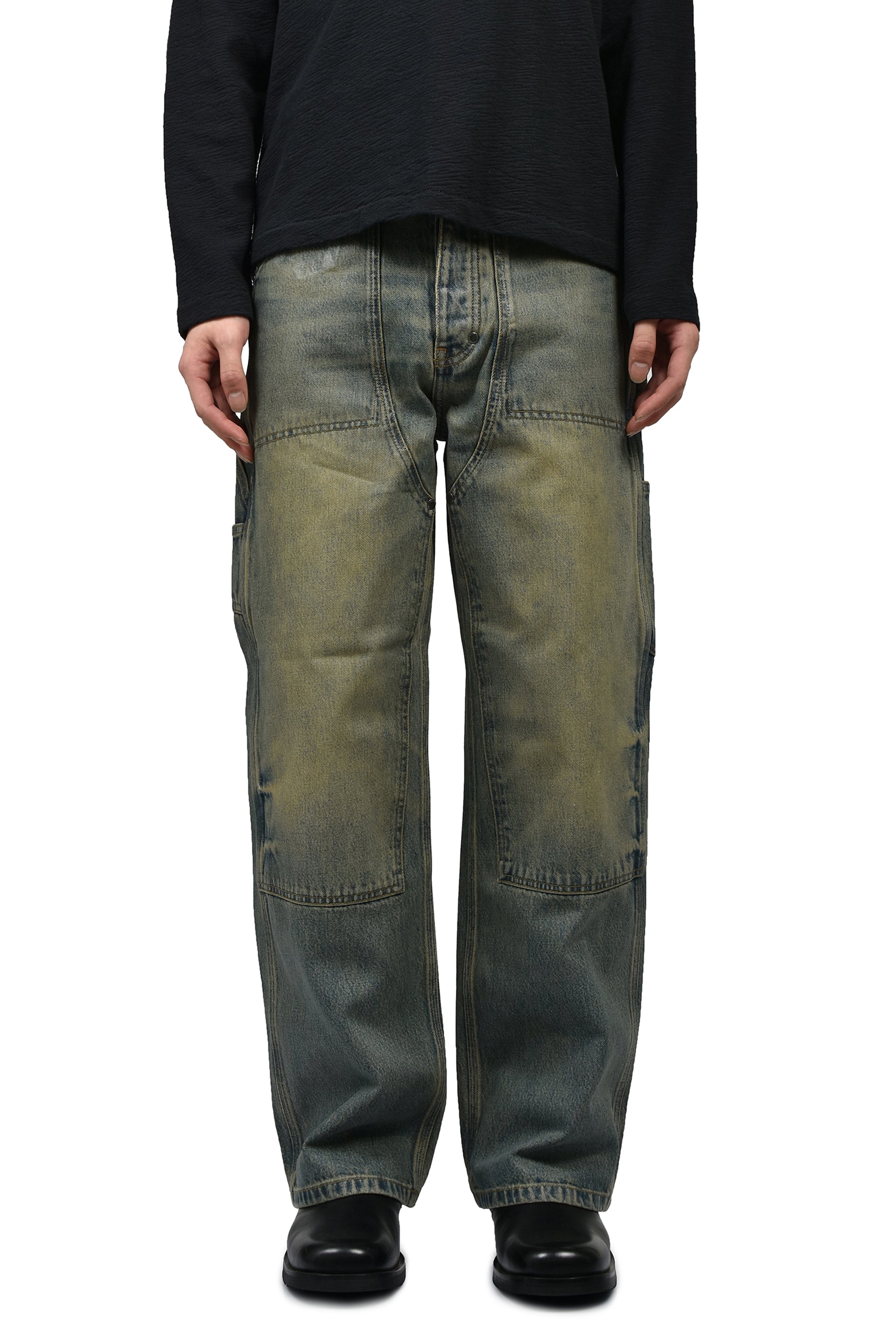 BAGGY DENIM DOUBLE KNEES (EXCLUSIVE) / MUD WASH IND