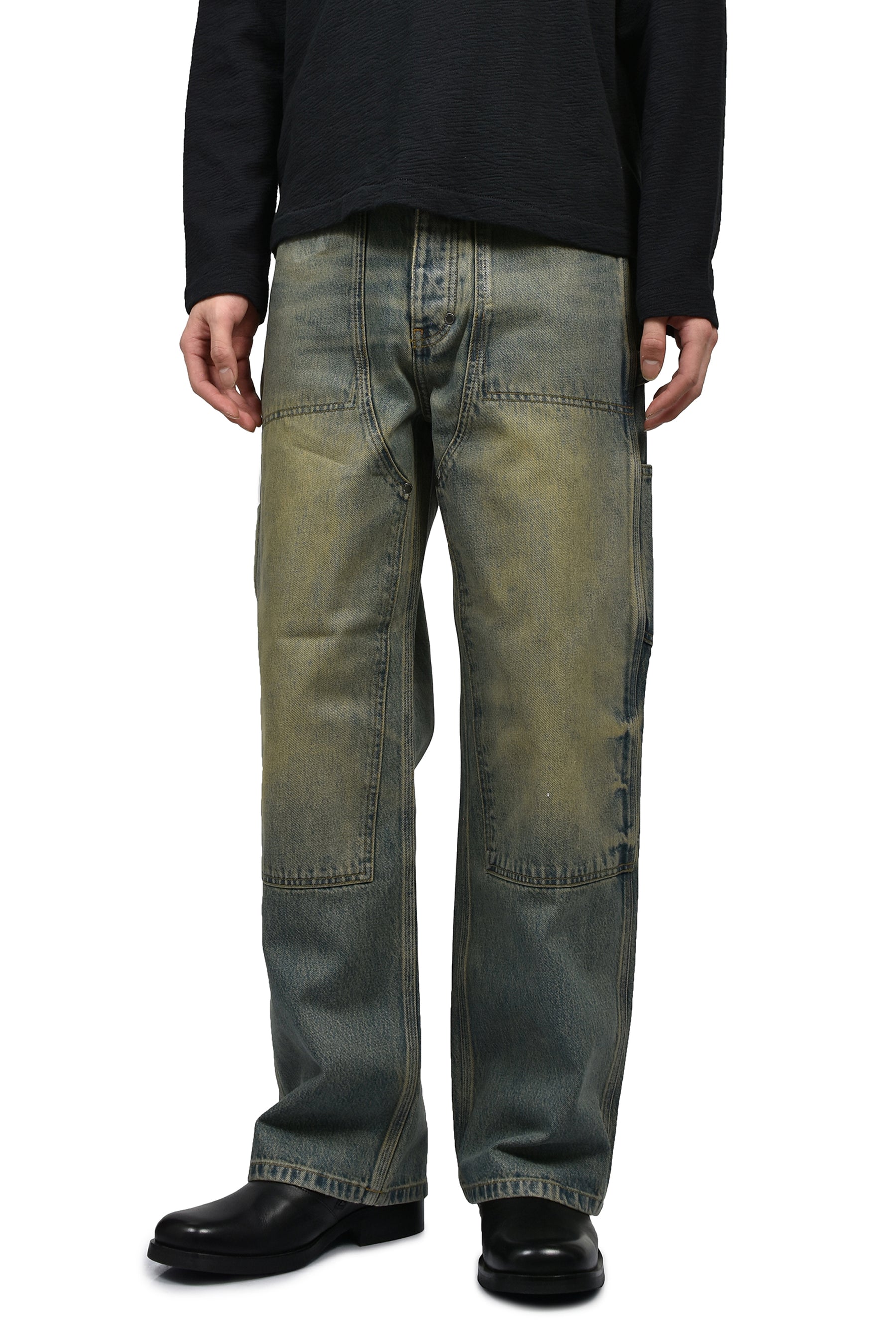 BAGGY DENIM DOUBLE KNEES (EXCLUSIVE) / MUD WASH IND