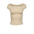 FLOW NECK DRAPE HALF-T / NUDE