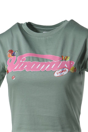 FRUIT LABEL CROPPED T-SHIRT