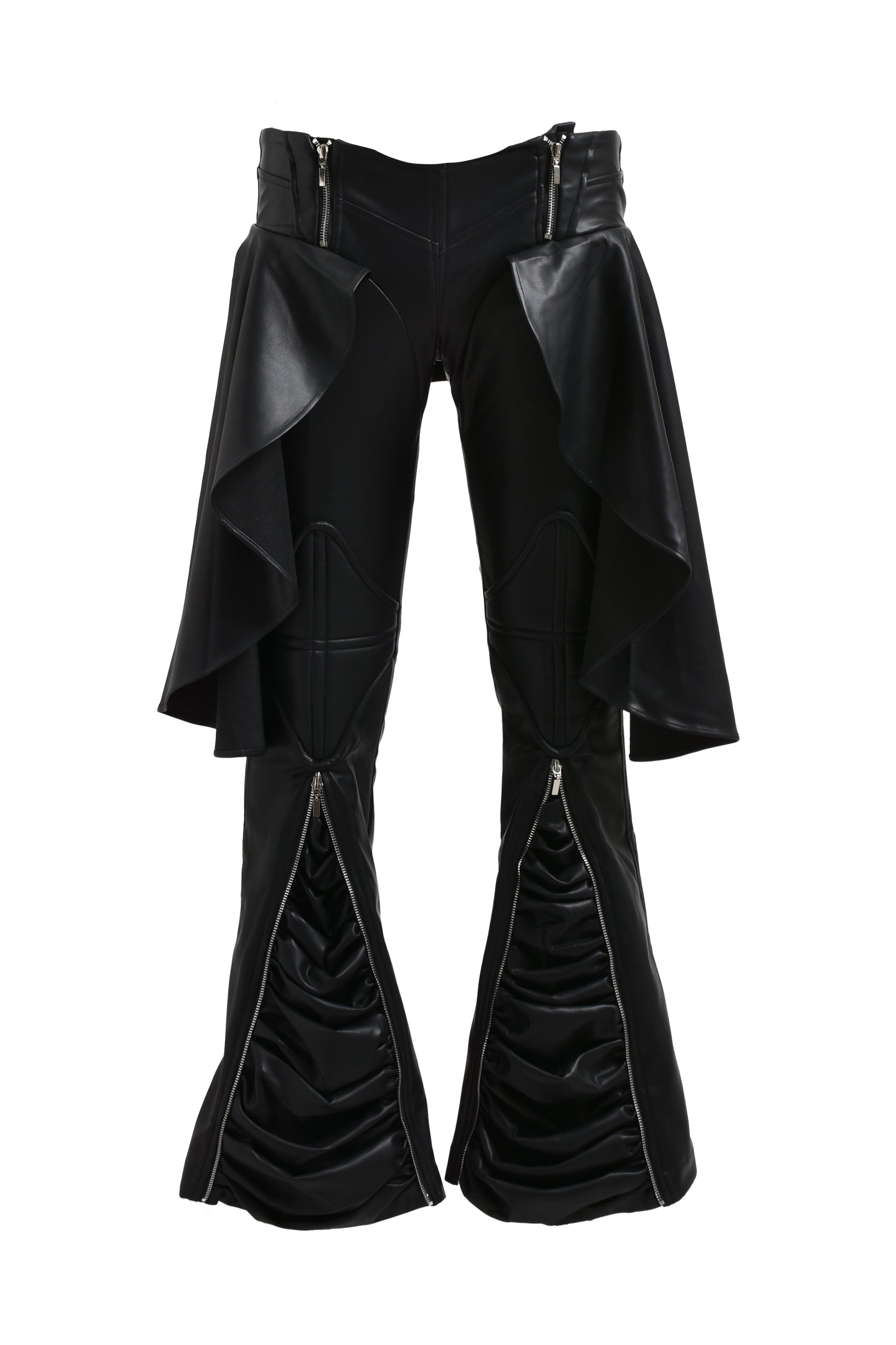 FRAME-X CENTER LEATHER SKIRT PANTS / BLK