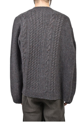 ASYMMETRICAL CARDIGAN / TWEED GRY