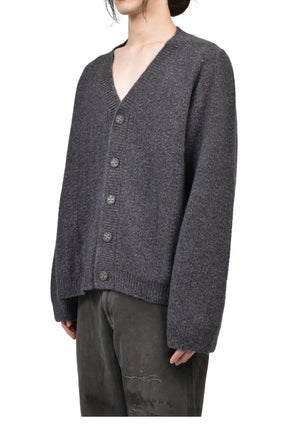 ASYMMETRICAL CARDIGAN / TWEED GRY