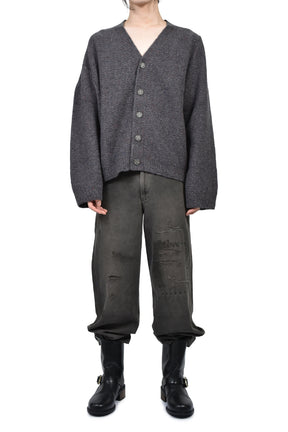 ASYMMETRICAL CARDIGAN / TWEED GRY