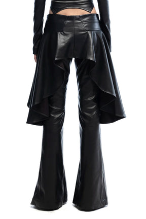 FRAME-X CENTER LEATHER SKIRT PANTS / BLK