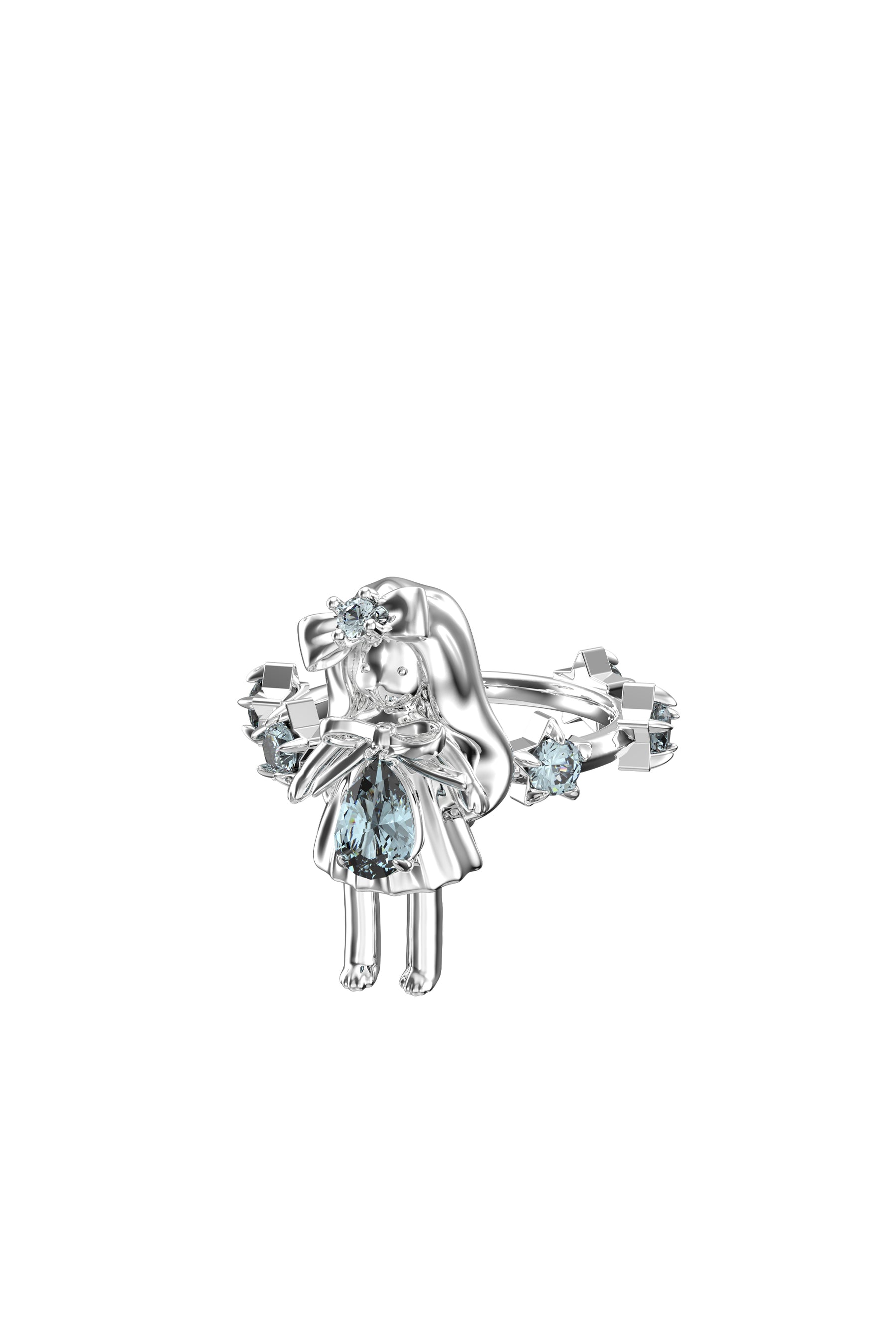 MINI GIRL STAR RING / BLU