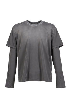 SUN FADED DOUBLE LAYER TEE / FADED GRY