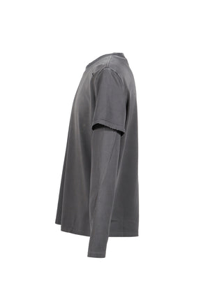 SUN FADED DOUBLE LAYER TEE / FADED GRY