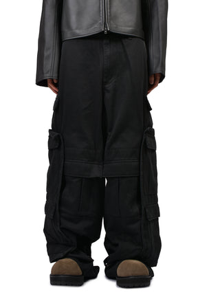 MERGED CARGO PANTS / BLK