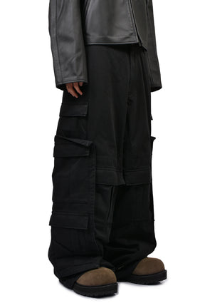 MERGED CARGO PANTS / BLK