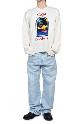 WASHED MONOGRAM JEANS / BLU