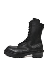 STEER SKIN LACE UP BOOT / BLK