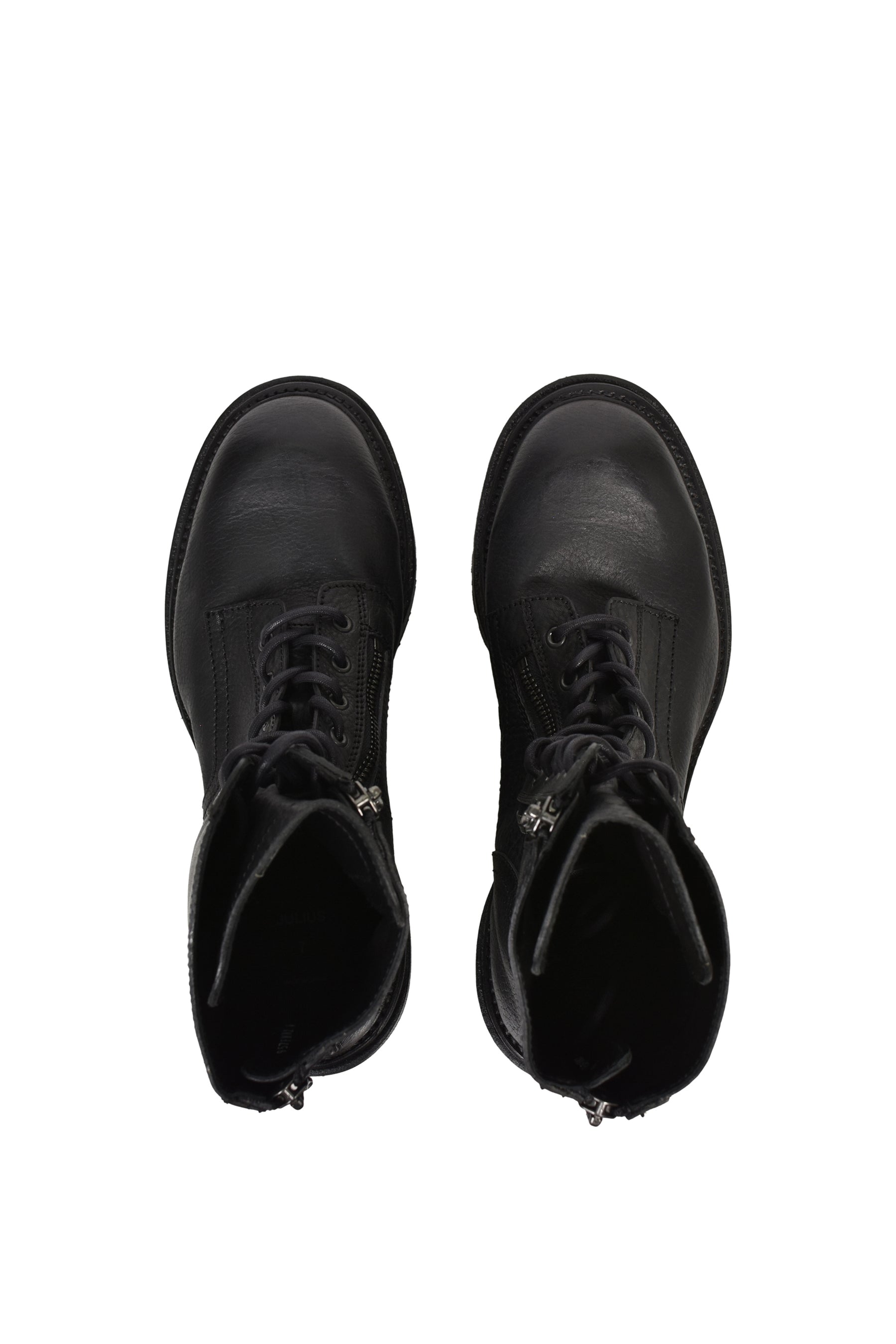 STEER SKIN LACE UP BOOT / BLK