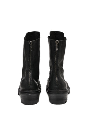 STEER SKIN LACE UP BOOT / BLK