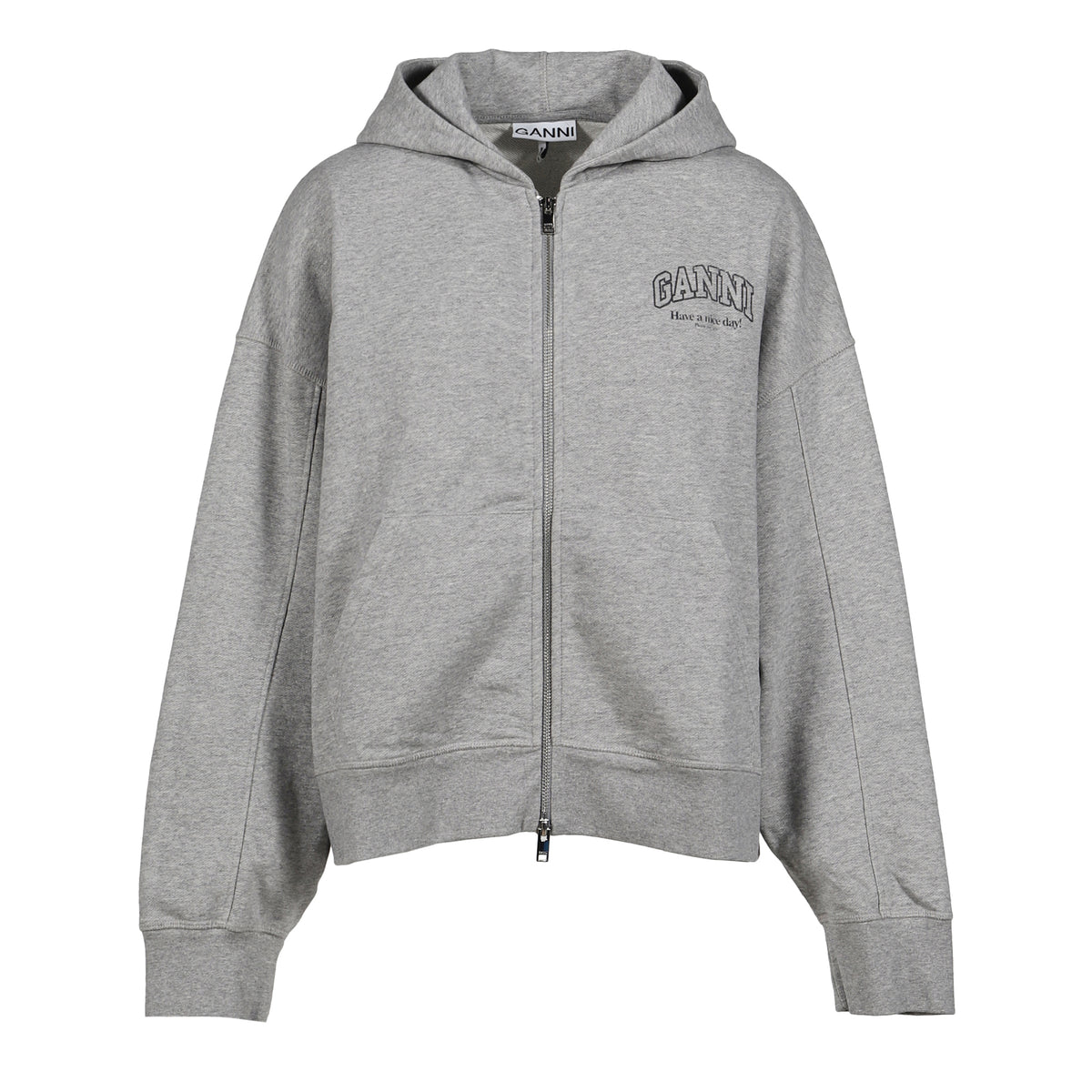 GANNI ガニー SS26 ESSENTIAL ISOLI ZIP HOODIE / PALOMA - NUBIAN