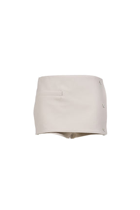 OBLIQUE POLYWOOL MINI SKORTS / CLAY