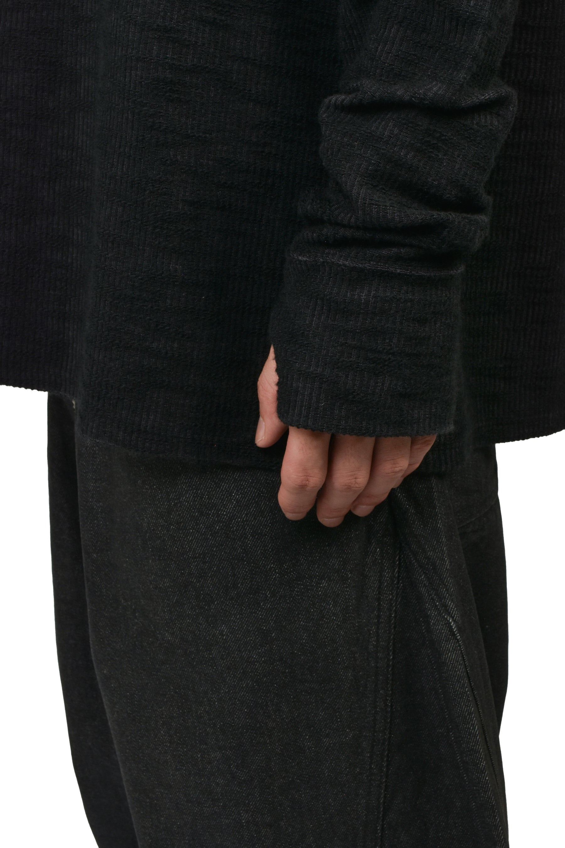 SLAB RIB L/S T / BLK
