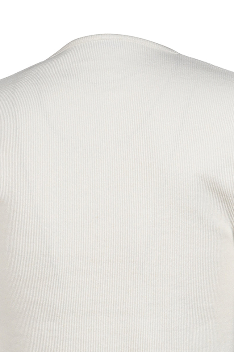 RIB HENLEY TOP / MILK