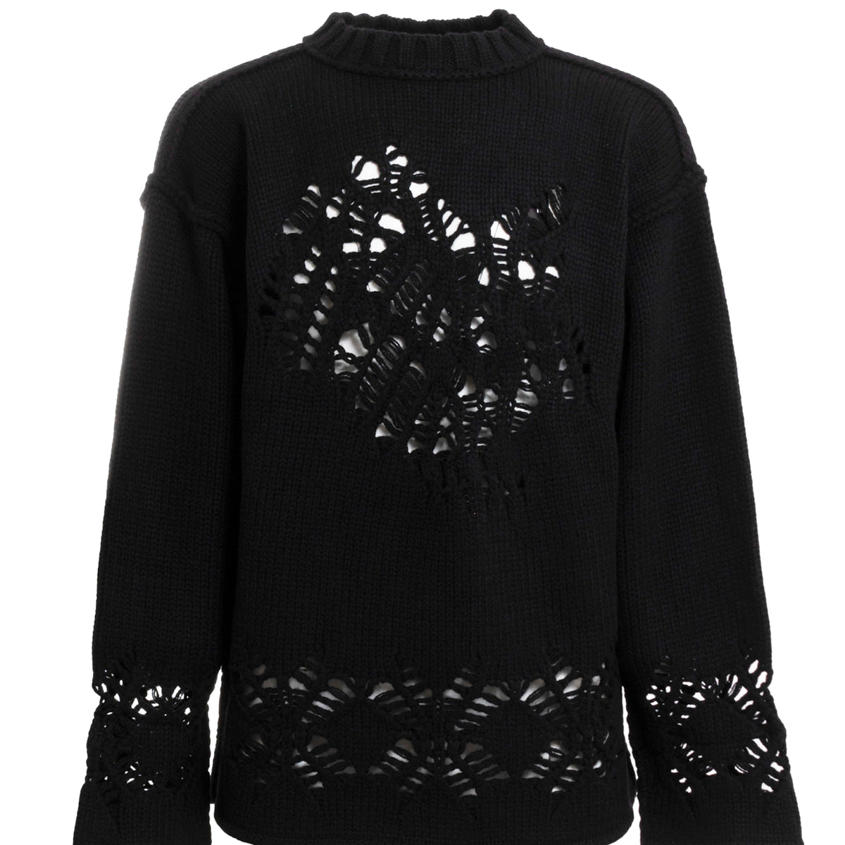 Tamme FW23 EAGLE PATTERN DAMAGE KNIT / BLK - NUBIAN