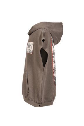 DR. BLUE CUT OFF HOODED SWEATSHIRT / BLK