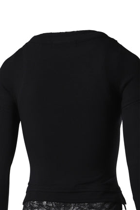 LENO TRIPLE LAYERED LONG SLEEVE TOP / BLK