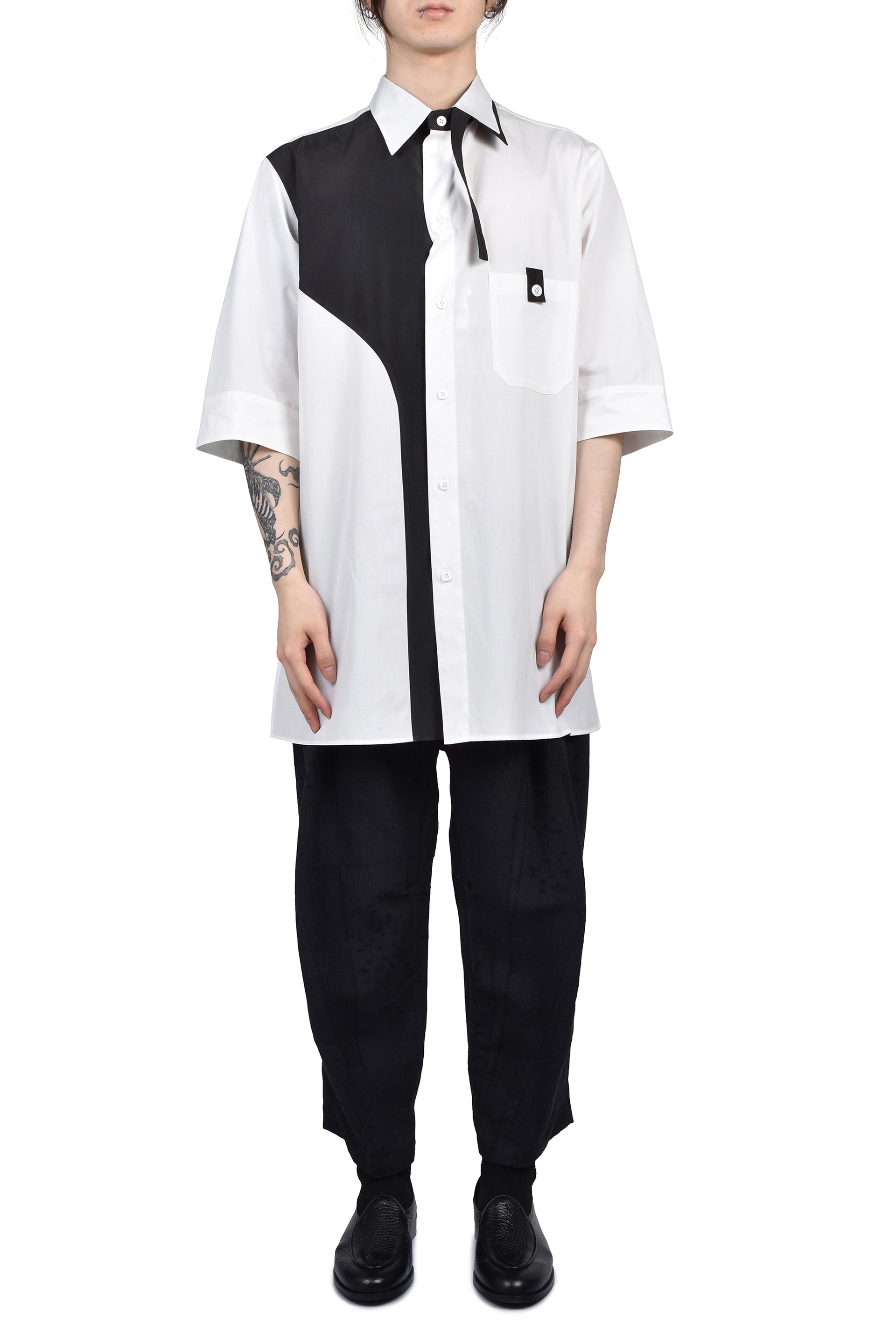 S/S 2TONE SHIRT / WHT