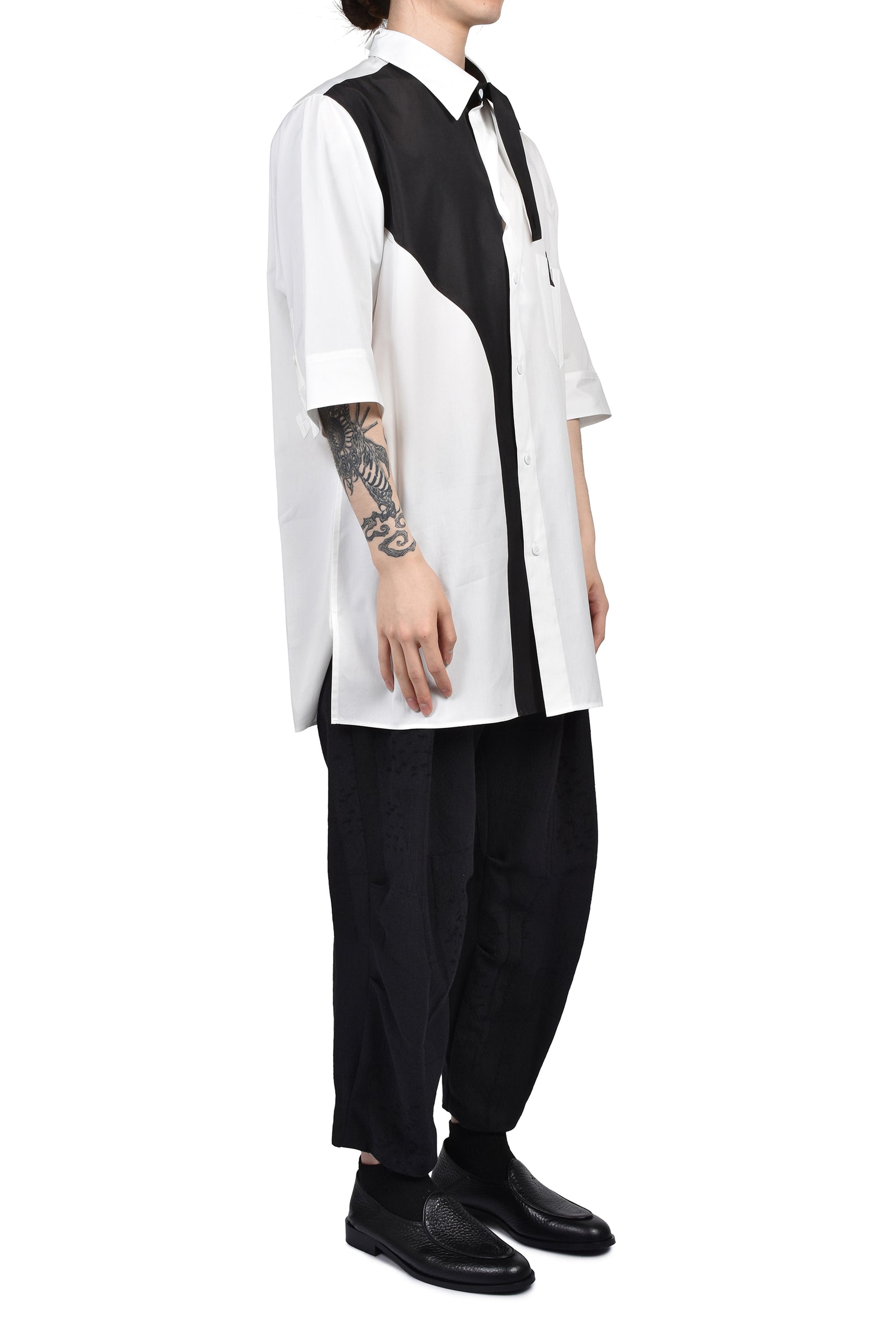 S/S 2TONE SHIRT / WHT