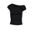 FLOW NECK DRAPE HALF-T / BLK