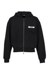 LE HOODIE ZIP GROS GRAIN / BLK