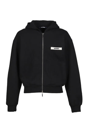 LE HOODIE ZIP GROS GRAIN / BLK