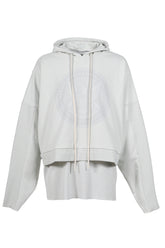 CROPPED HOODIE OVERLAPPED / DUSTY WHT