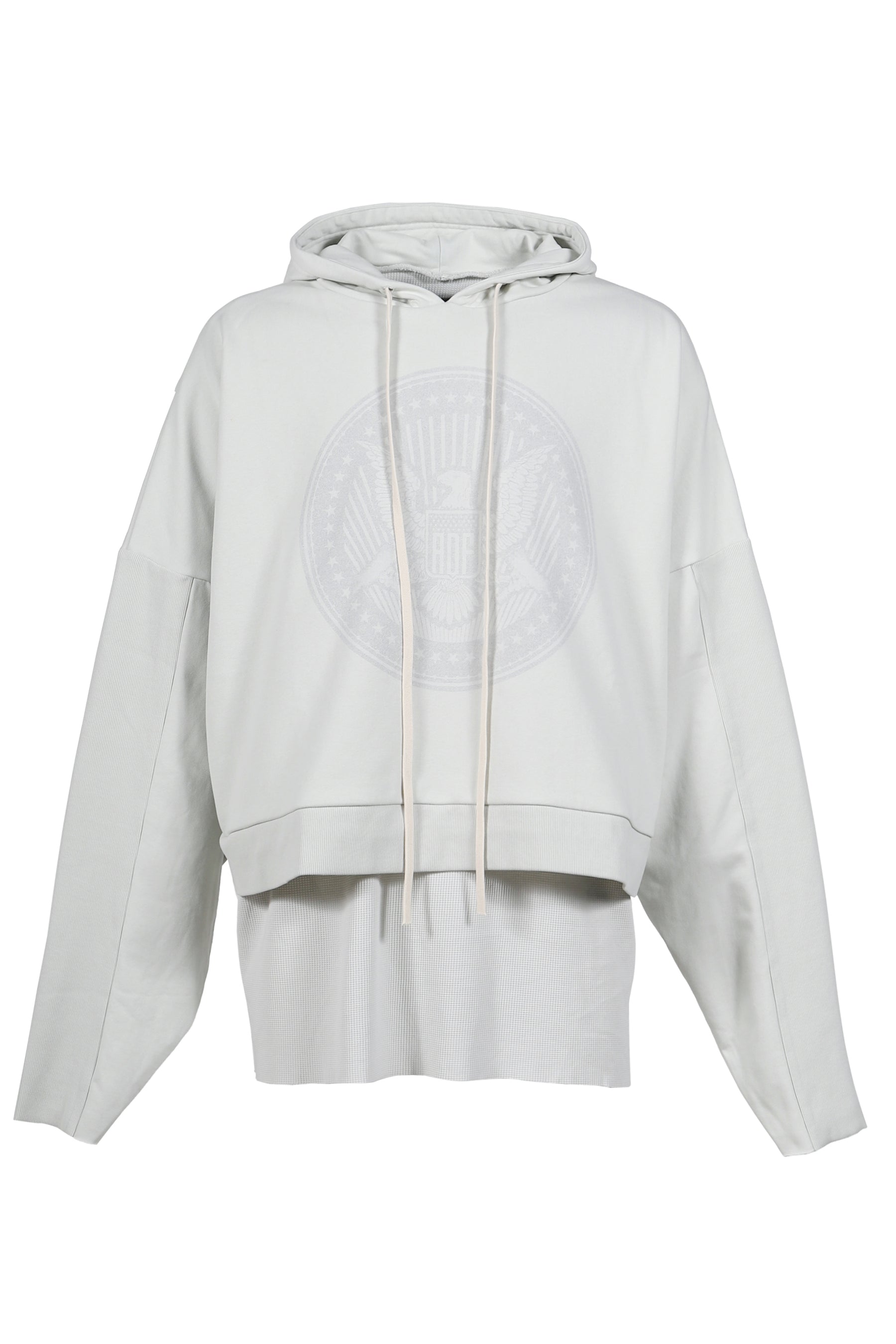 CROPPED HOODIE OVERLAPPED / DUSTY WHT