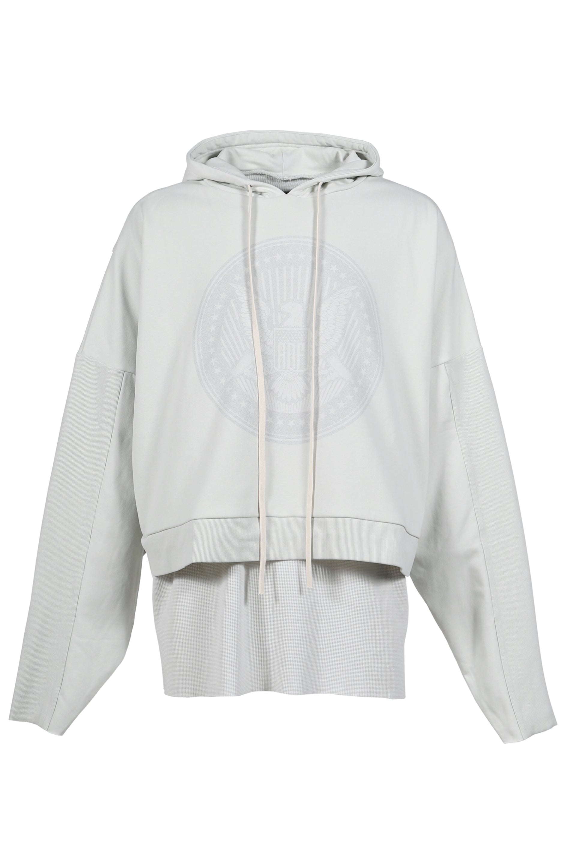 CROPPED HOODIE OVERLAPPED / DUSTY WHT