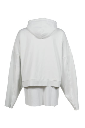 CROPPED HOODIE OVERLAPPED / DUSTY WHT
