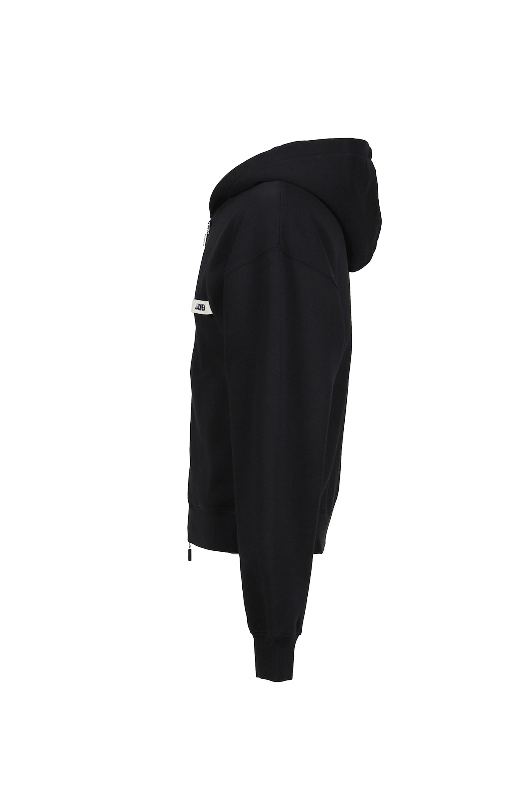 LE HOODIE ZIP GROS GRAIN / BLK