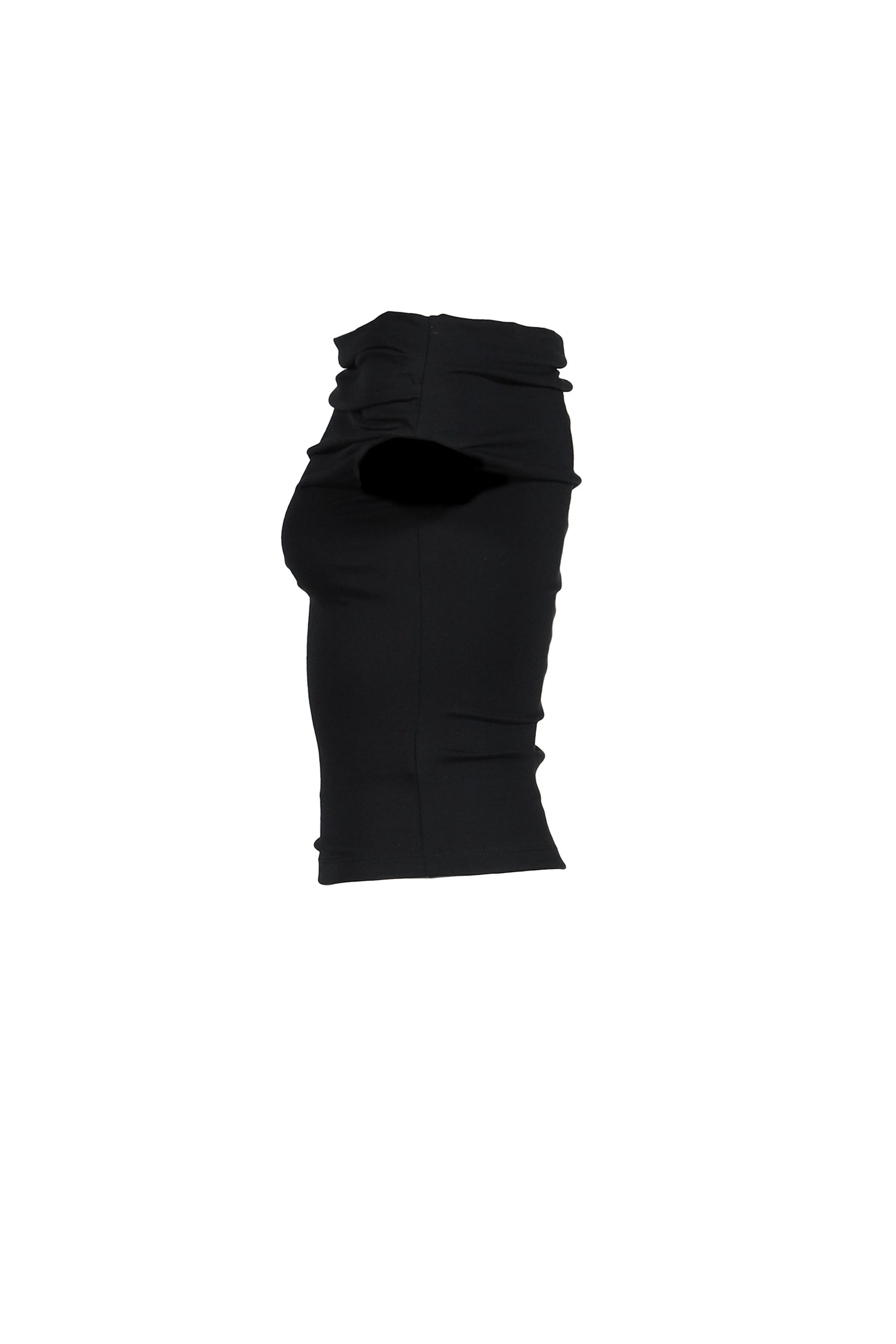 FLOW NECK DRAPE HALF-T / BLK