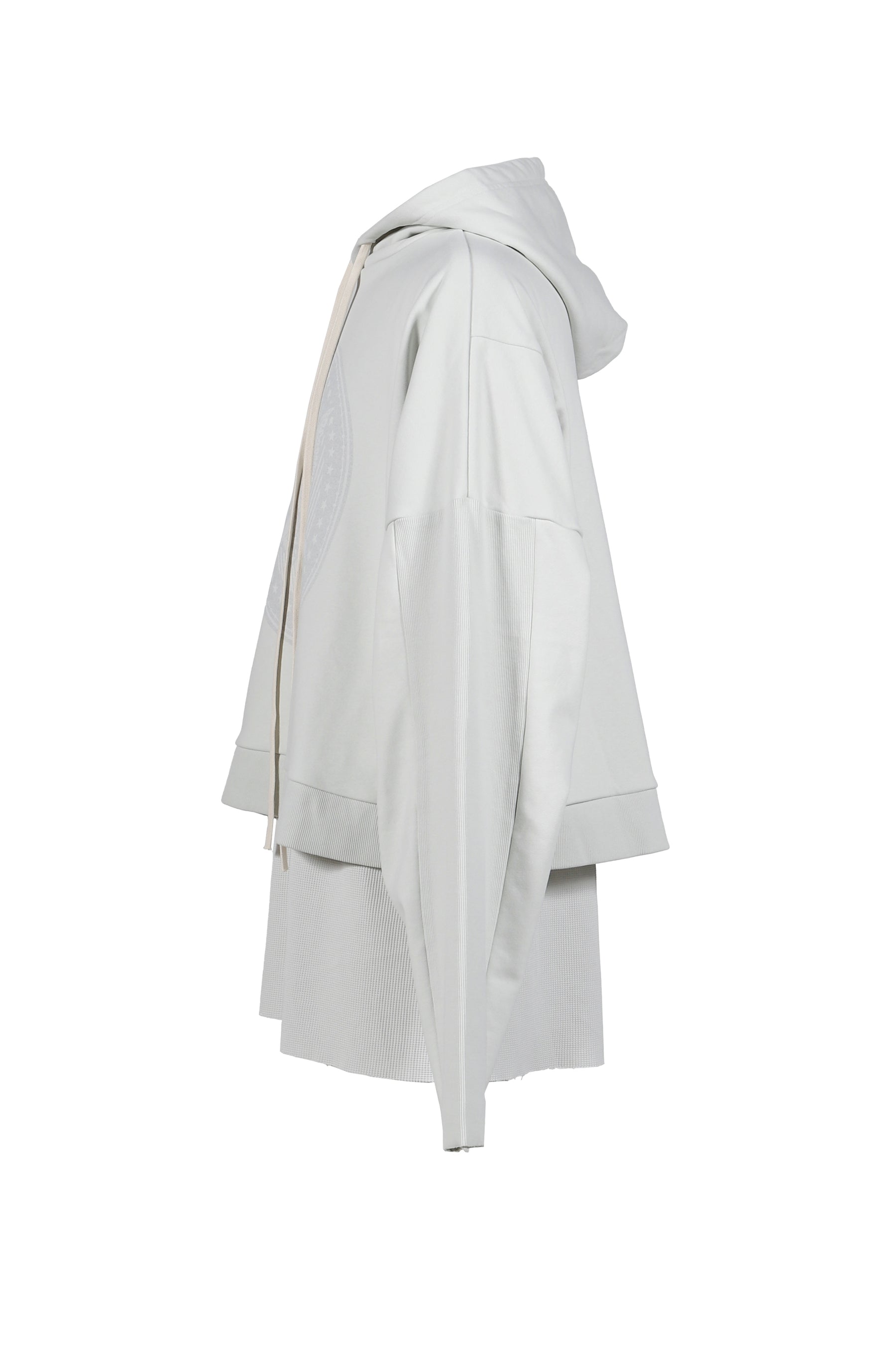 CROPPED HOODIE OVERLAPPED / DUSTY WHT