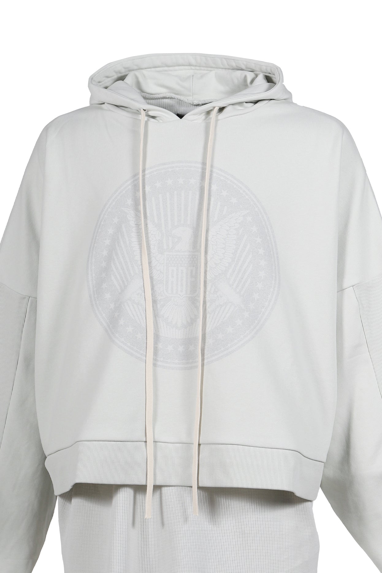 CROPPED HOODIE OVERLAPPED / DUSTY WHT