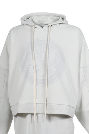 CROPPED HOODIE OVERLAPPED / DUSTY WHT