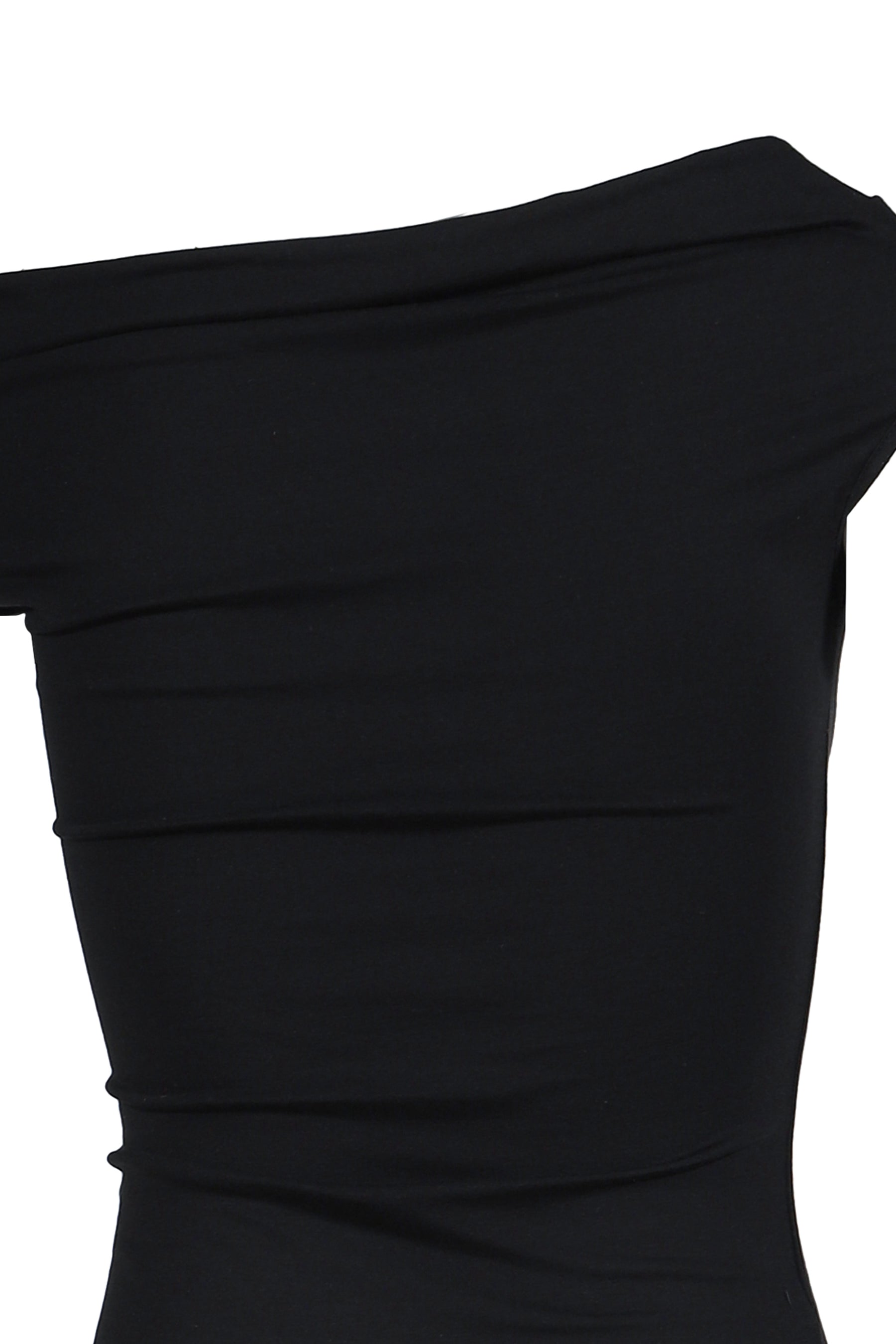 FLOW NECK DRAPE HALF-T / BLK